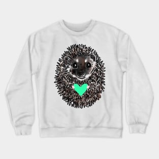 Cute Hedgehog holding a heart Crewneck Sweatshirt